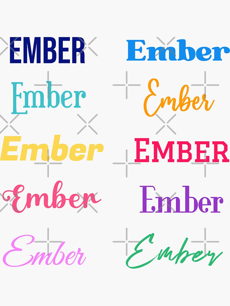 "Ember Baby Names Girls Unique Personalized Gift For Her " Sticker