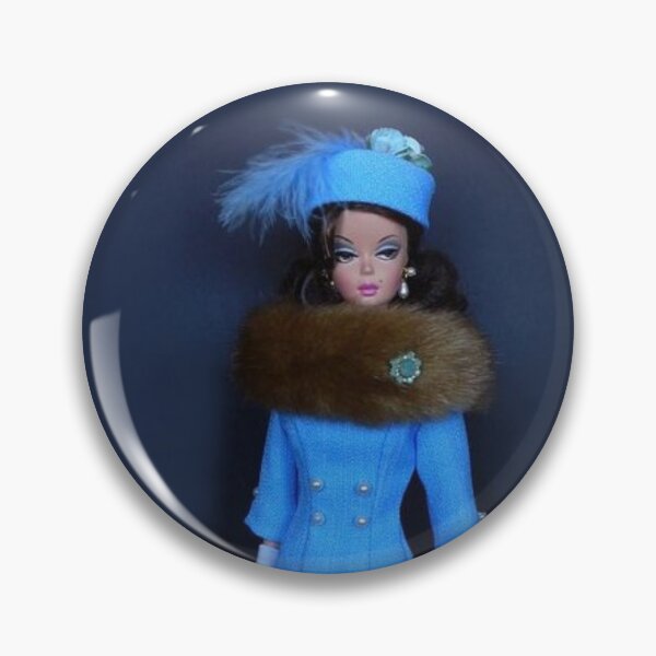 Item preview, blue vintage doll bag coat dress 1950s fur diva doll vintage print  designed and sold by mystic lady vintage art and fashion designs.