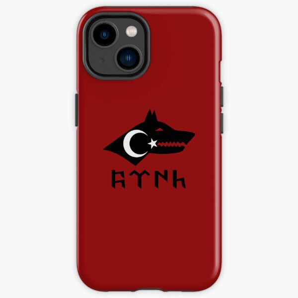 Türkei Flagge Tengri Wolf schwarz iPhone Robuste Hülle
