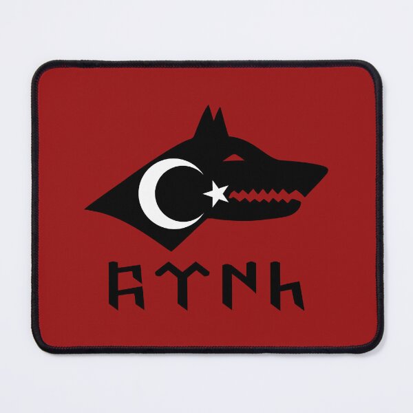 Item preview, Türkiye flag Tengri Wolf black designed and sold by emeksedesign.
