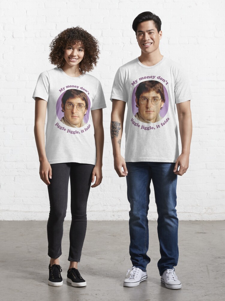 RETRO LOUIS THEROUX My Money Dont Jiggle Jiggle Folds Shirt 