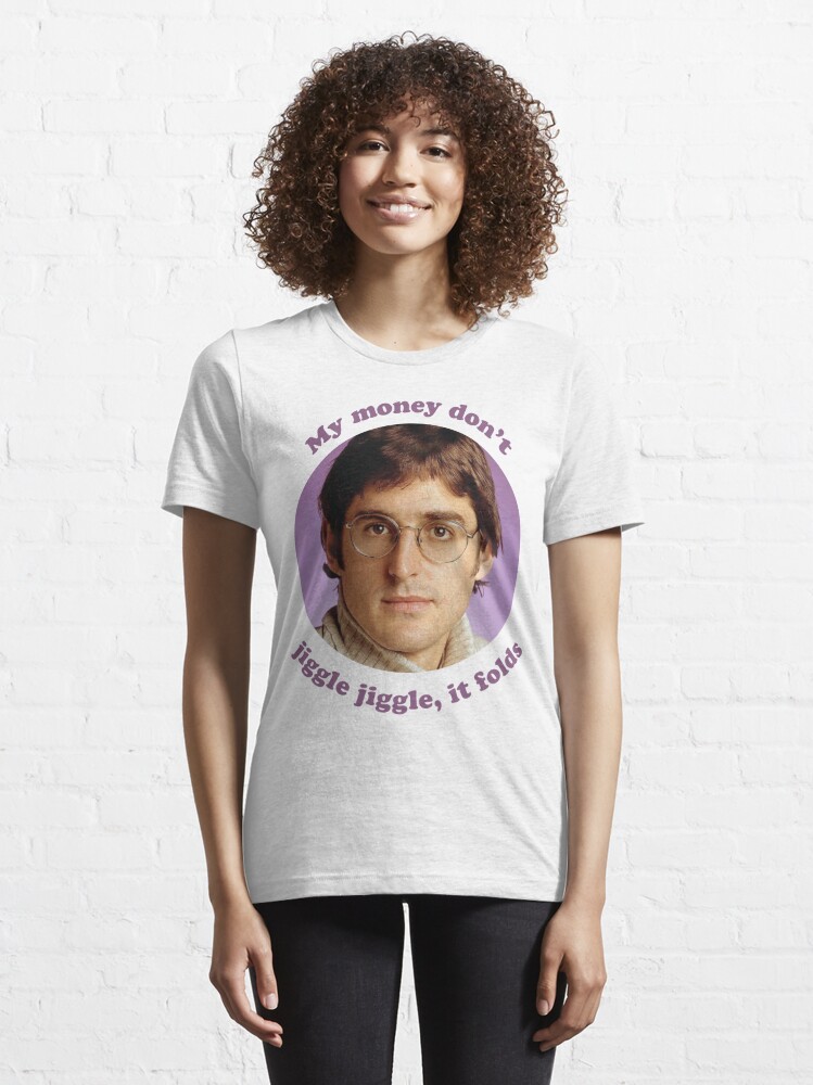 RETRO LOUIS THEROUX My Money Dont Jiggle Jiggle Folds Shirt 