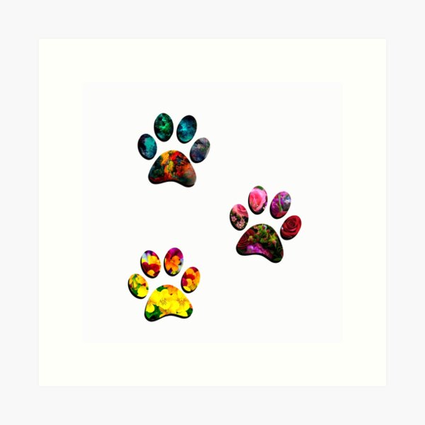 Item preview, Floral Paw Print Trio designed and sold by DonmedPro1.