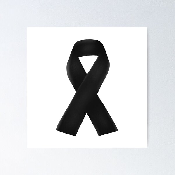 Black ribbon bow on white background. Funeral accessory Stock Photo