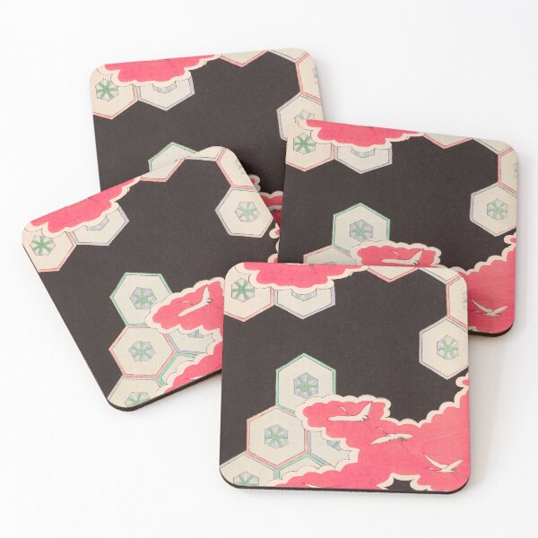 Item preview, Crane Geometric Print Vintage Japanese Retro Pattern designed and sold by VintageArchive.
