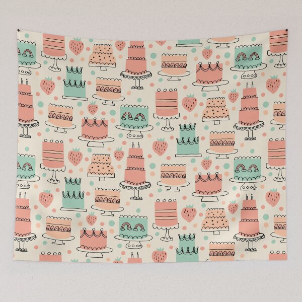 Item preview, Retro Birthday Cakes designed and sold by latheandquill.