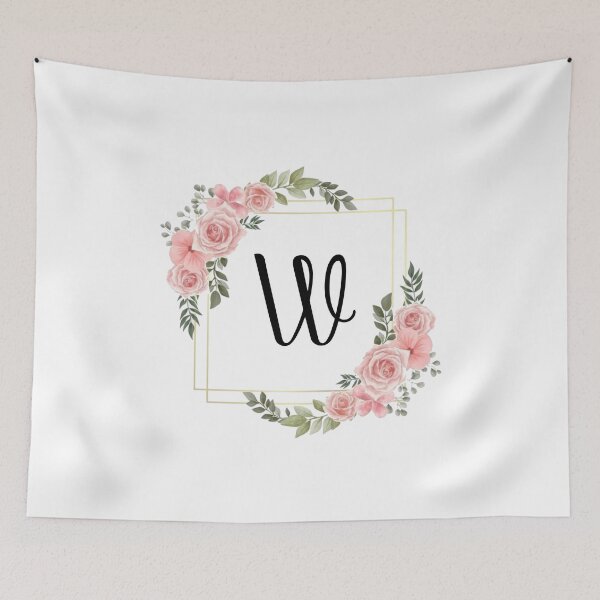 Item preview, Monogram Letter V | Pink Floral Design with Gold Edges designed and sold by JustSeasons.
