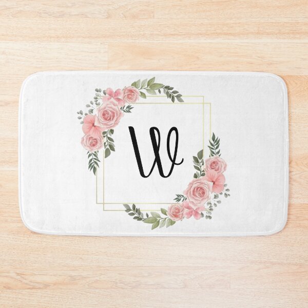 Item preview, Monogram Letter V | Pink Floral Design with Gold Edges designed and sold by JustSeasons.