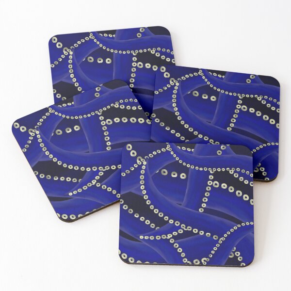 Item preview, Tentacles of the deep sea pattern blue designed and sold by octo-PS.