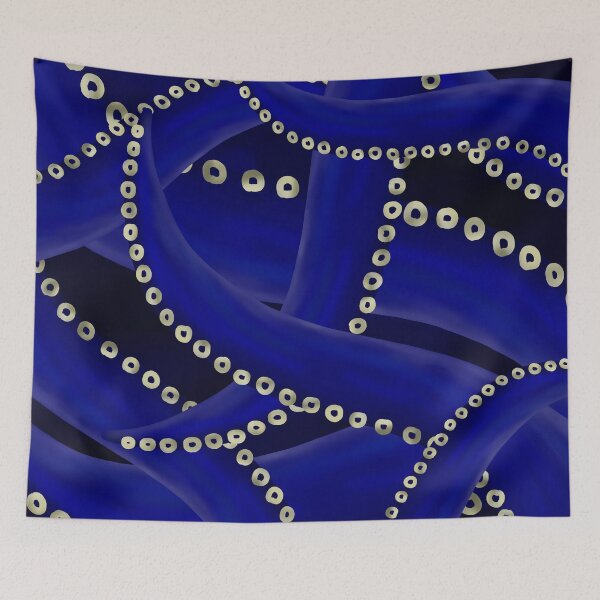 Item preview, Tentacles of the deep sea pattern blue designed and sold by octo-PS.