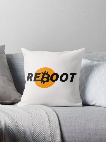 reboot - blanc - crypto bitcoin - crypto art pillows