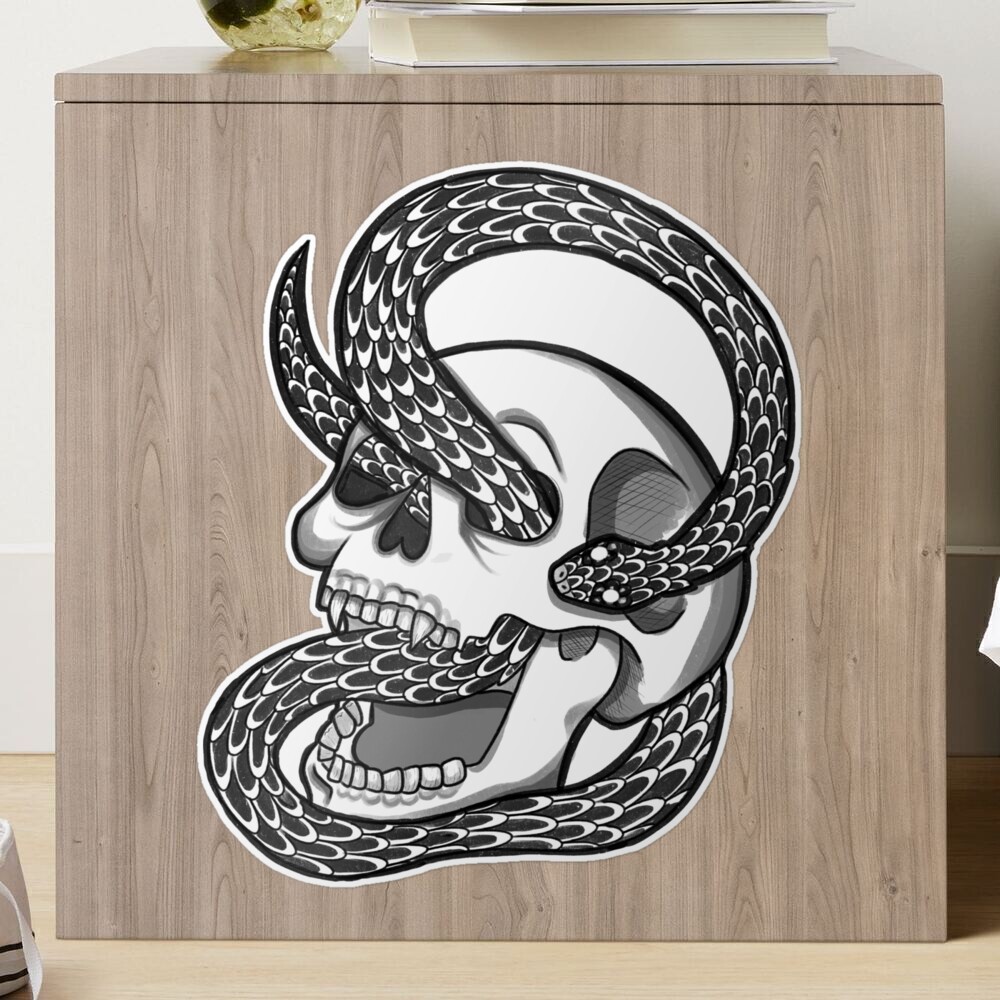 Maker Skull Snake Sticker – The House of Timber