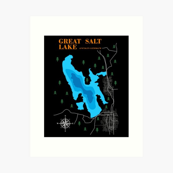 Artikel-Vorschau von Great Salt Lake Karte, designt und verkauft von IvonDesign.