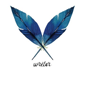 Artwork thumbnail, Writer! Blue Feathers by cadinera