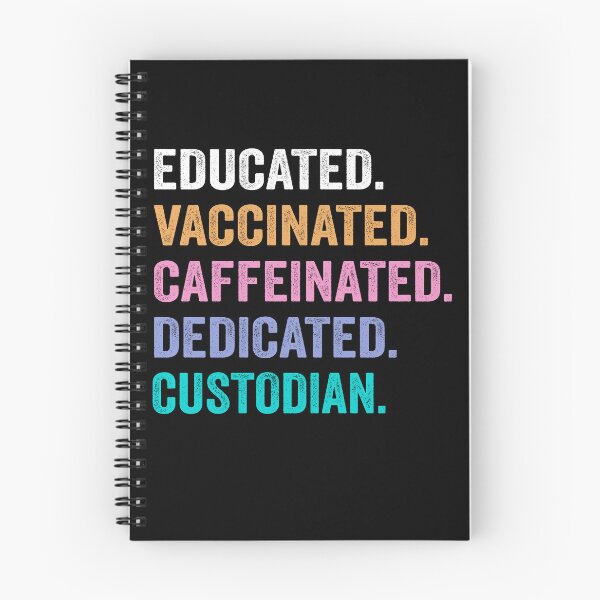 Item preview, Educated Vaccinated Caffeinated Dedicated custodian shirt, Funny custodian Christmas Gift designed and sold by xlnv.