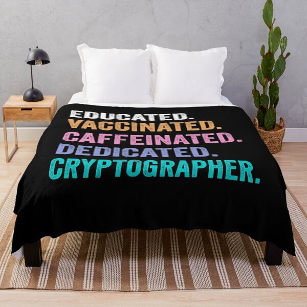 Item preview, Educated Vaccinated Caffeinated Dedicated cryptographer shirt, Funny cryptographer Christmas Gift designed and sold by xlnv.