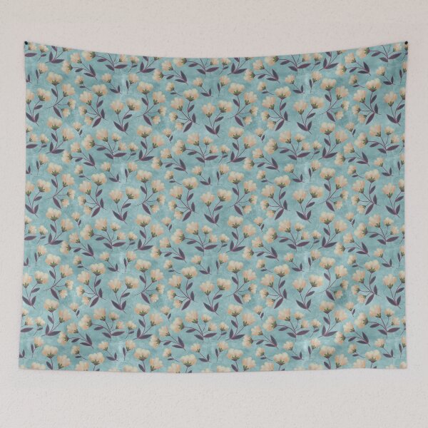 Item preview, Magnolia Teal Fresco Seamless Pattern designed and sold by Cedarrue.