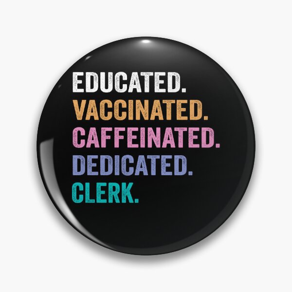 Item preview, Educated Vaccinated Caffeinated Dedicated clerk shirt, Funny clerk Christmas Gift designed and sold by xlnv.