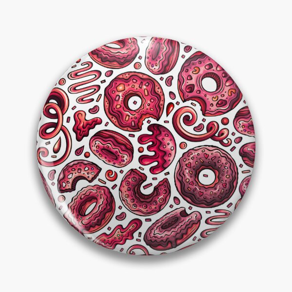 Item preview, Red doughnut pattern designed and sold by DoodlesnPoodles.