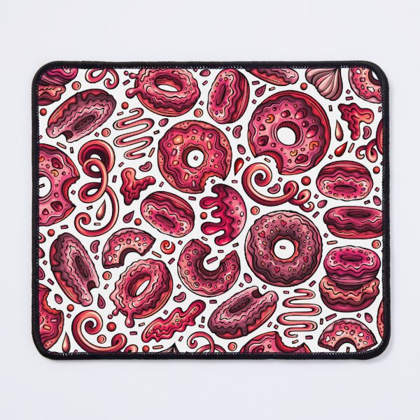 Item preview, Red doughnut pattern designed and sold by DoodlesnPoodles.