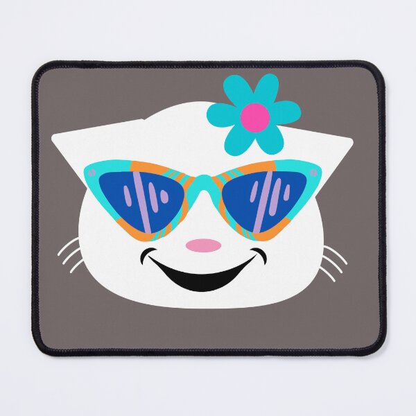 Item preview, Naughty kitty face with glasses and flowers. Sweet kitty in vintage style. designed and sold by EMIPRINCESS.