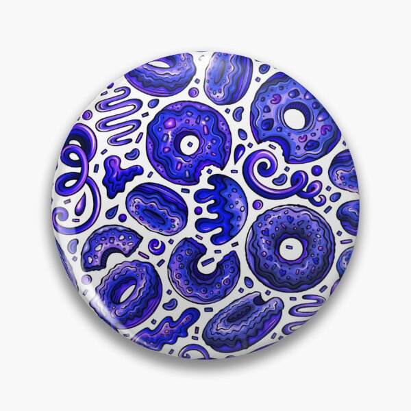 Item preview, Blue doughnut pattern designed and sold by DoodlesnPoodles.