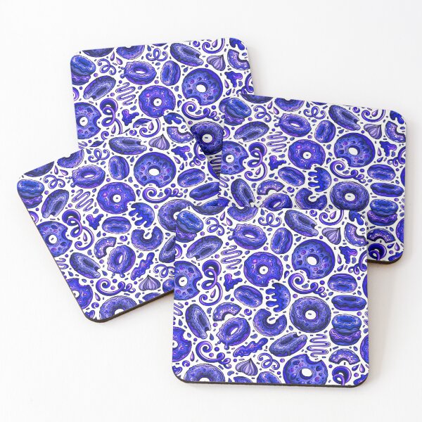 Item preview, Blue doughnut pattern designed and sold by DoodlesnPoodles.