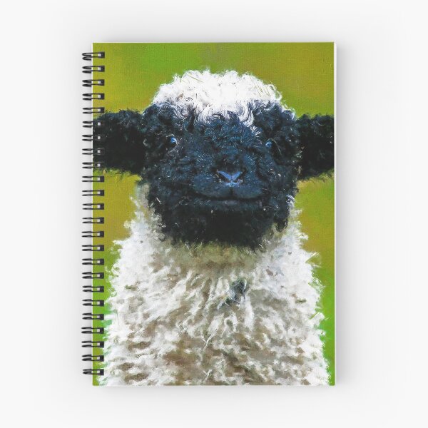 Item preview, Swiss Valais Blacknose Sheep, Black Faced Sheep, Cute Baby Farm Animal, Walliser Schwarznasenschaf, Cute Fluffy Sheep designed and sold by Paintcorner.