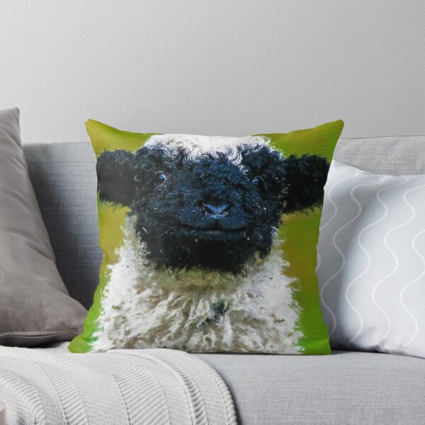 Item preview, Swiss Valais Blacknose Sheep, Black Faced Sheep, Cute Baby Farm Animal, Walliser Schwarznasenschaf, Cute Fluffy Sheep designed and sold by Paintcorner.