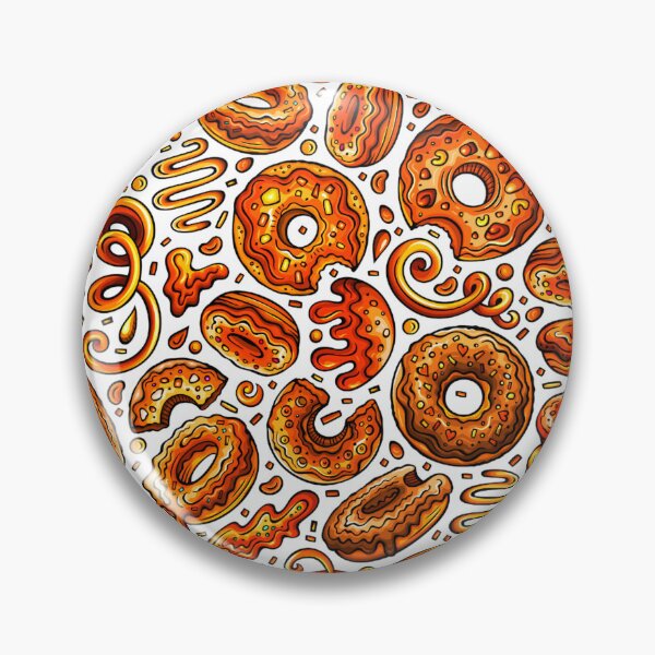Item preview, Orange doughnut pattern designed and sold by DoodlesnPoodles.