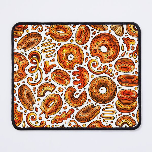 Item preview, Orange doughnut pattern designed and sold by DoodlesnPoodles.