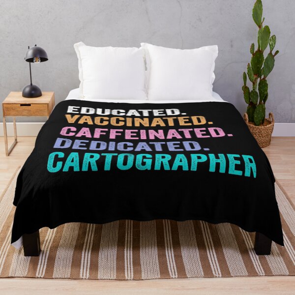 Item preview, Educated Vaccinated Caffeinated Dedicated cartographer shirt, Funny cartographer Christmas Gift designed and sold by xlnv.