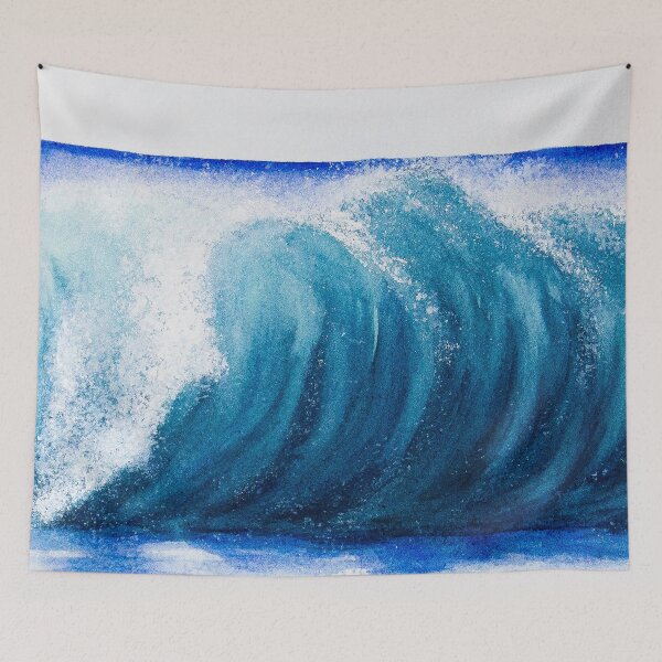 Item preview, Blue wave in watercolour designed and sold by Chantellearts.