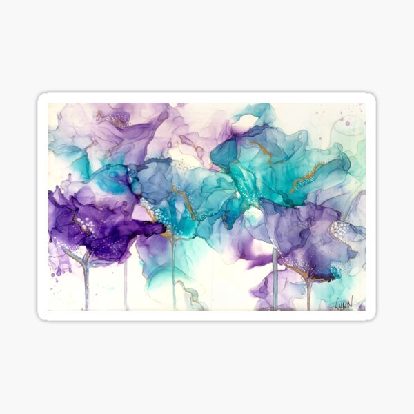 In the Wind - painted with alcohol inks Sticker