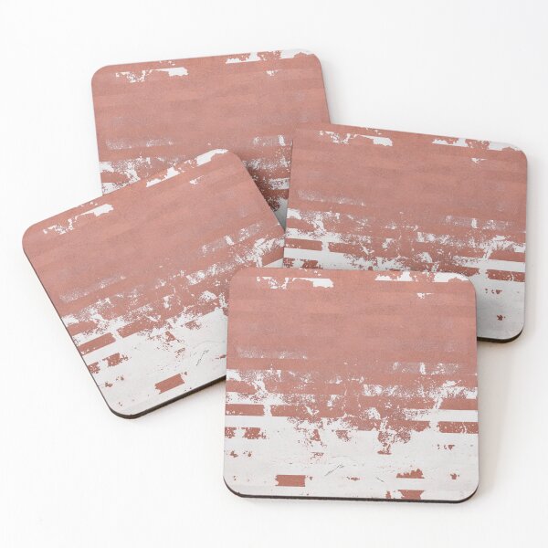 Item preview, Subtle - Pink and white stripes textured abstract painting designed and sold by Printpix.