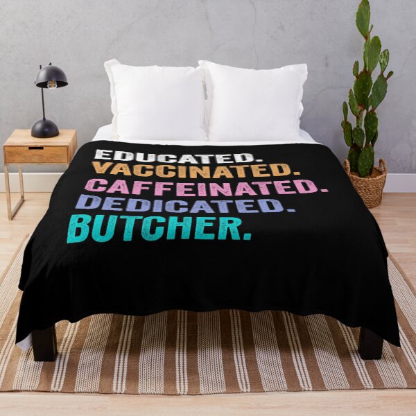 Item preview, Educated Vaccinated Caffeinated Dedicated butcher shirt, Funny butcher Christmas Gift designed and sold by xlnv.