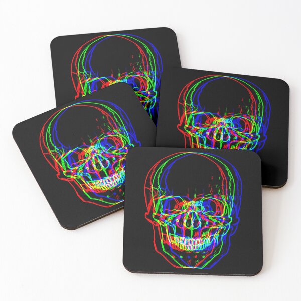 Item preview, Skull Glitch neon gothic skull designed and sold by ArtByStudioNine.