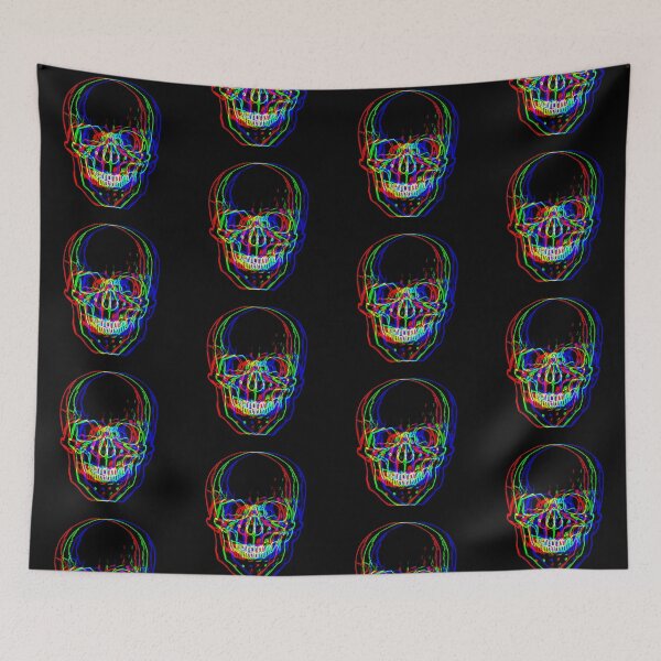 Item preview, Skull Glitch neon gothic skull designed and sold by ArtByStudioNine.