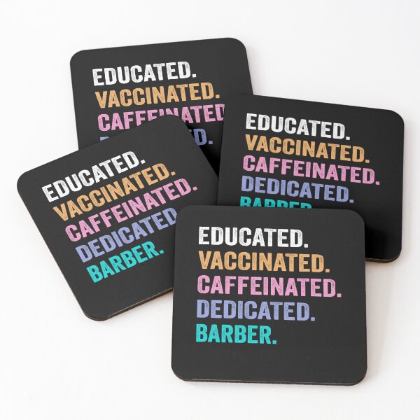 Item preview, Educated Vaccinated Caffeinated Dedicated barber shirt, Funny barber Christmas Gift designed and sold by xlnv.