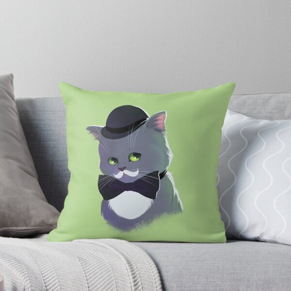Item preview, Gray cat like a gentleman in a hat and bow tie designed and sold by Victoria Kosheleva.