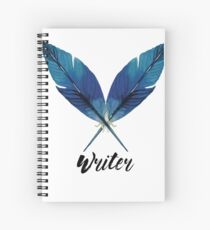 Writer! Blue Feathers Spiral Notebook