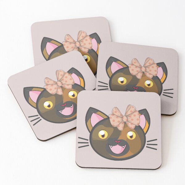 Item preview, Beautiful black and brown spots cat with bow for lovers of cats with spots. Sweet feline, sweet vintage kitty. designed and sold by EMIPRINCESS.