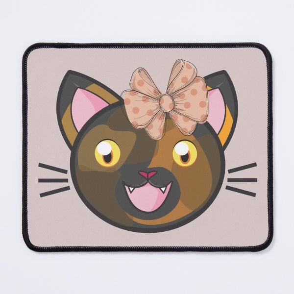 Item preview, Beautiful black and brown spots cat with bow for lovers of cats with spots. Sweet feline, sweet vintage kitty. designed and sold by EMIPRINCESS.