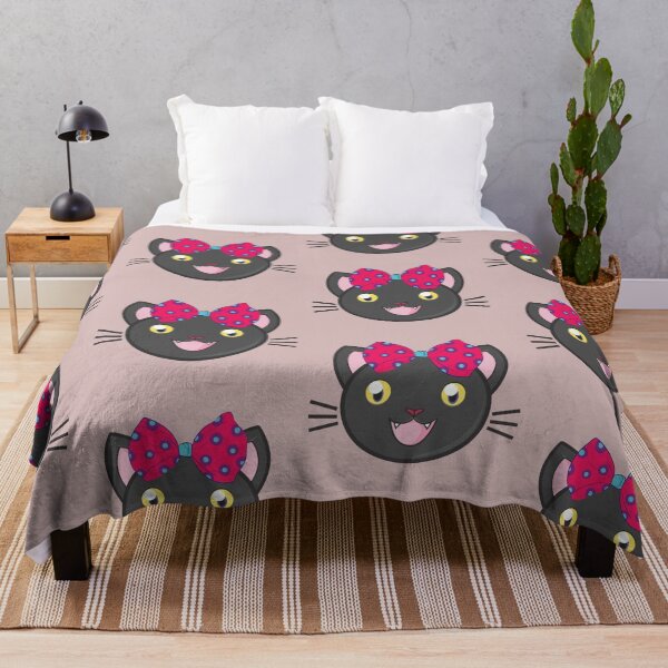 Item preview, Spotted cat face with bow. Sweet feline, sweet vintage cat. designed and sold by EMIPRINCESS.