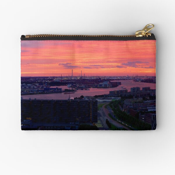 Sunset on River Nieuwe Maas, Rotterdam, (from Euromast) Zipper Pouch