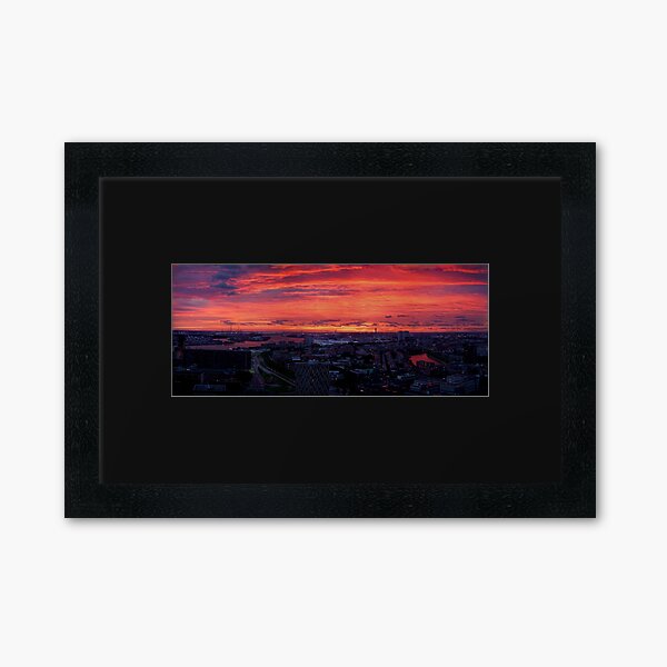 Sunset on River Nieuwe Maas, Rotterdam, (from Euromast) Framed Art Print