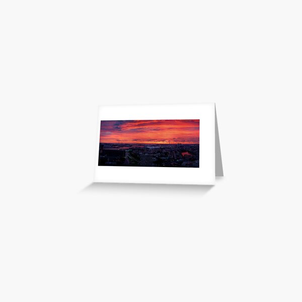 Sunset on River Nieuwe Maas, Rotterdam, (from Euromast) Greeting Card