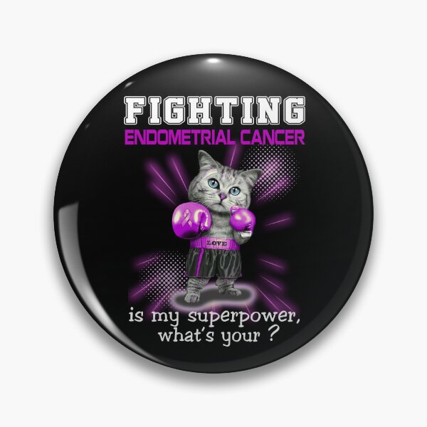 Item preview, Funny Cat Fighting Endometrial Cancer Is My Superpower What's Your designed and sold by Kohend.