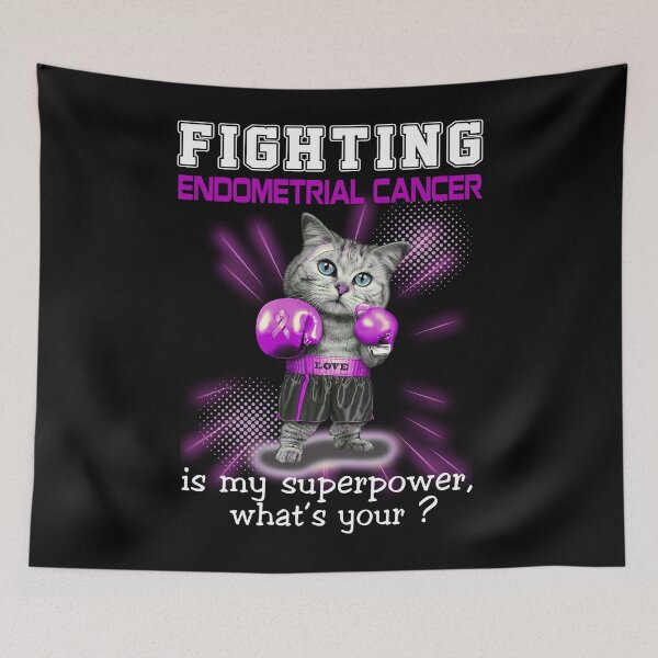 Item preview, Funny Cat Fighting Endometrial Cancer Is My Superpower What's Your designed and sold by Kohend.
