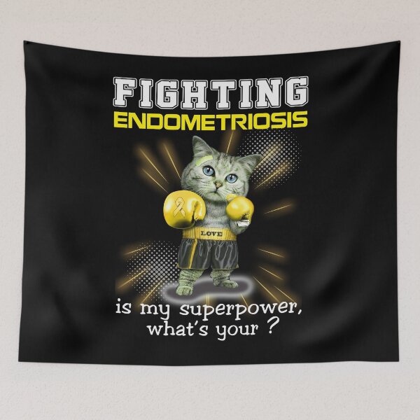 Item preview, Funny Cat Fighting Endometriosis Is My Superpower What's Your designed and sold by Kohend.